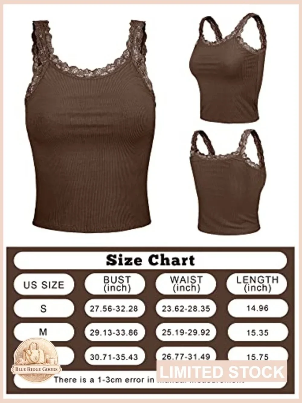 Lace Patchwork Tank Top Camisole Sleeveless Cami Crop Y2k Tops 3 Pack - Picture 4 of 7
